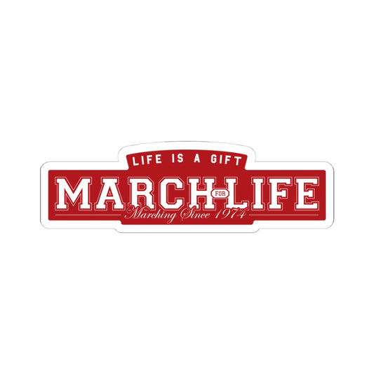 March for Life Collegiate Sticker II Red