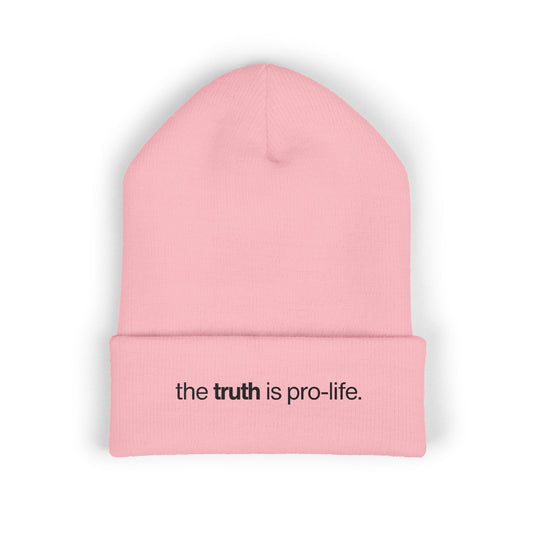 the truth is pro-life - beanie (lighter colors)