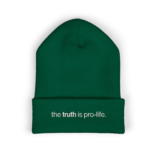 the truth is pro-life beanie (darker colors)