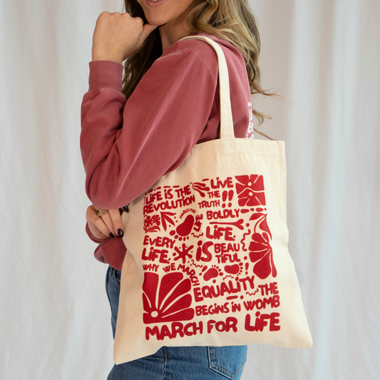 MFL Block Print Canvas Tote Bag