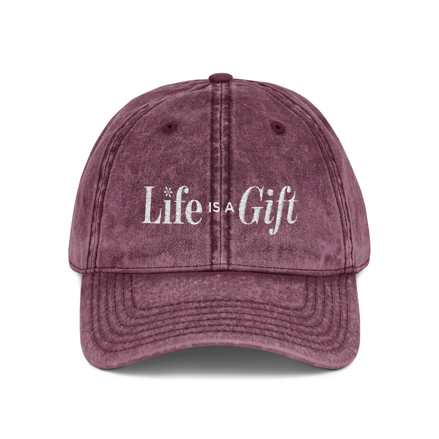 Life is a Gift Vintage Embroidered Hat