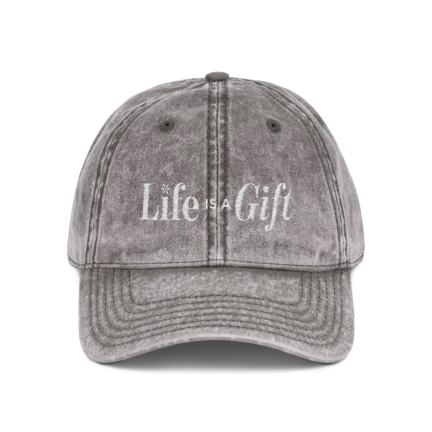 Life is a Gift Vintage Embroidered Hat