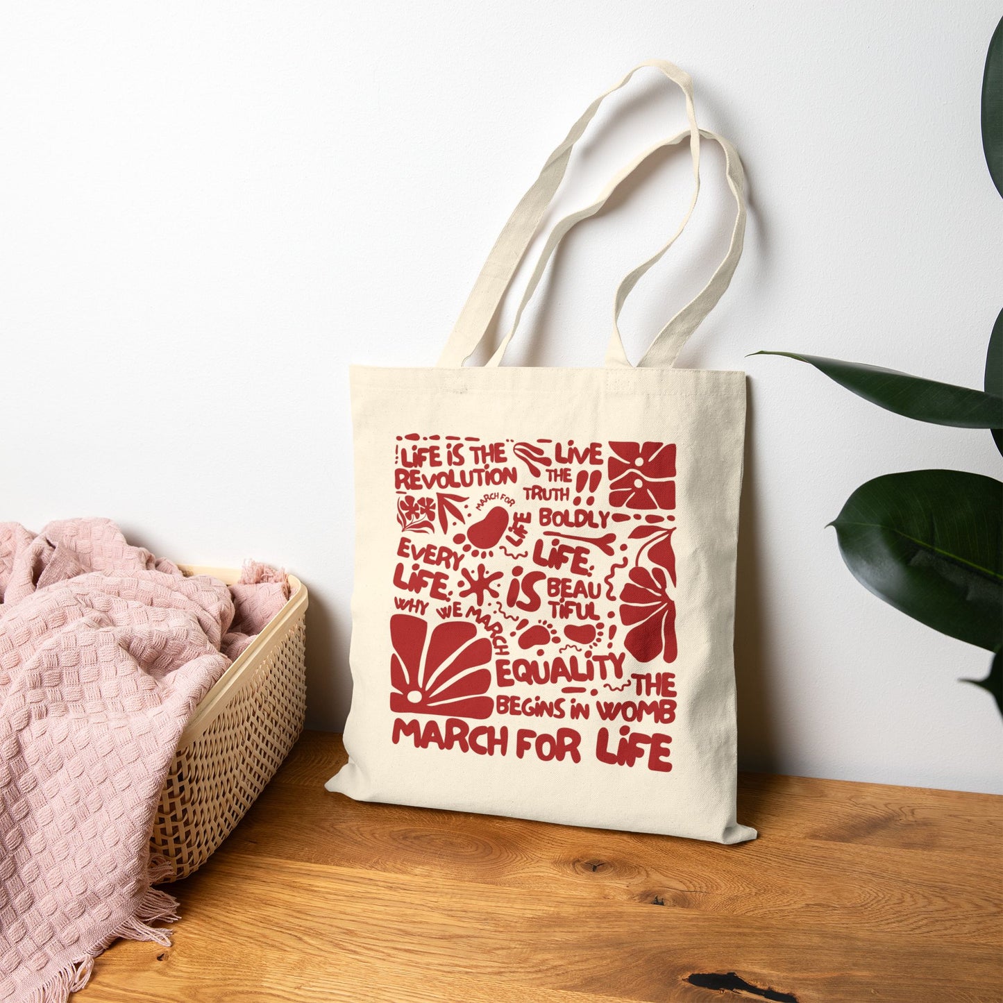 MFL Block Print Canvas Tote Bag