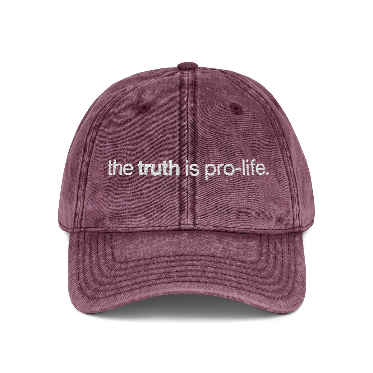 the truth is pro-life - Embroidered Vintage Cap