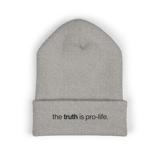 the truth is pro-life - beanie (lighter colors)