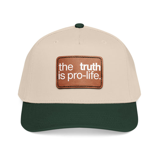 the truth is pro-life leather patch hat