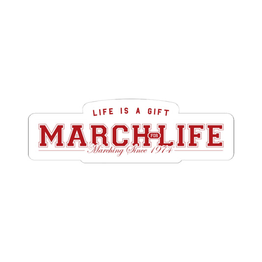 March for Life Collegiate Sticker II White