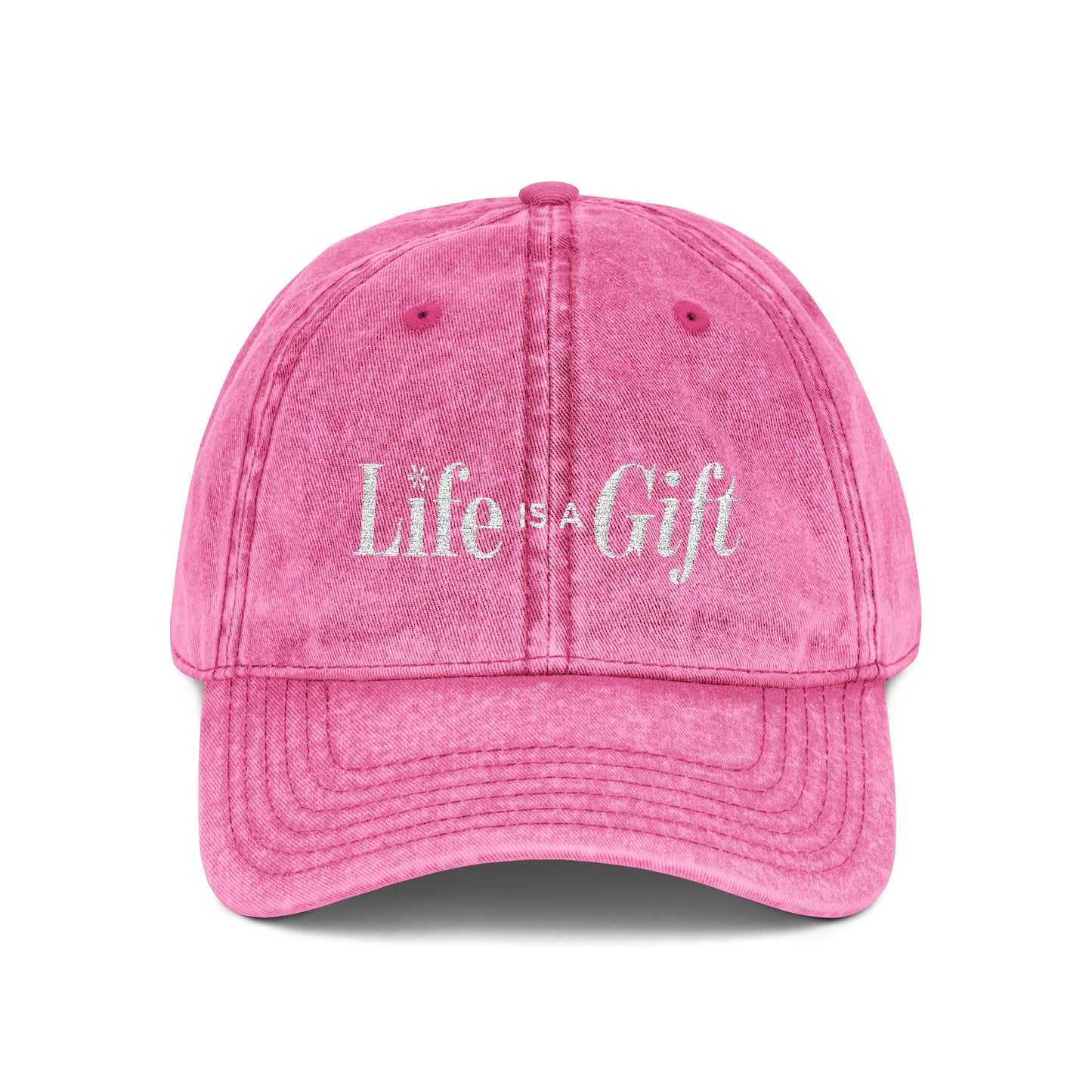 Life is a Gift Vintage Embroidered Hat
