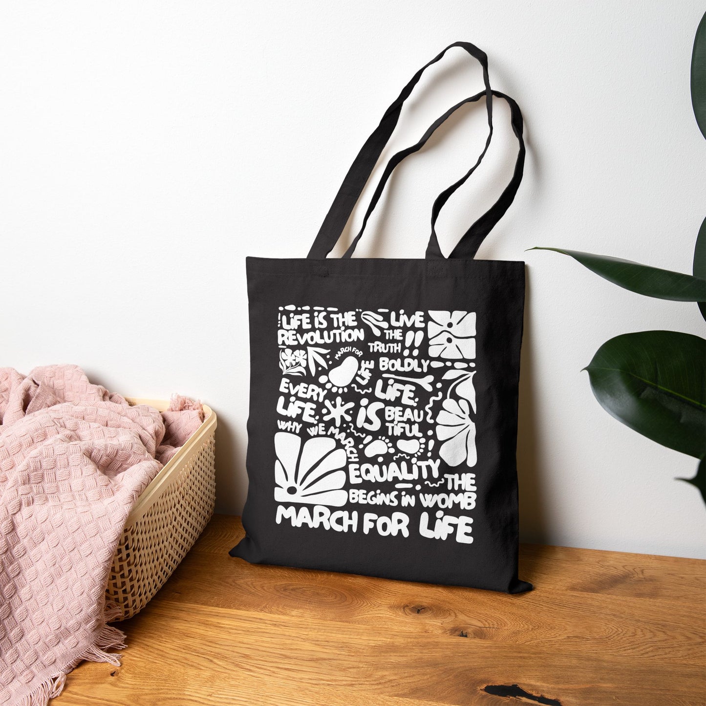 MFL Block Print Canvas Tote Bag