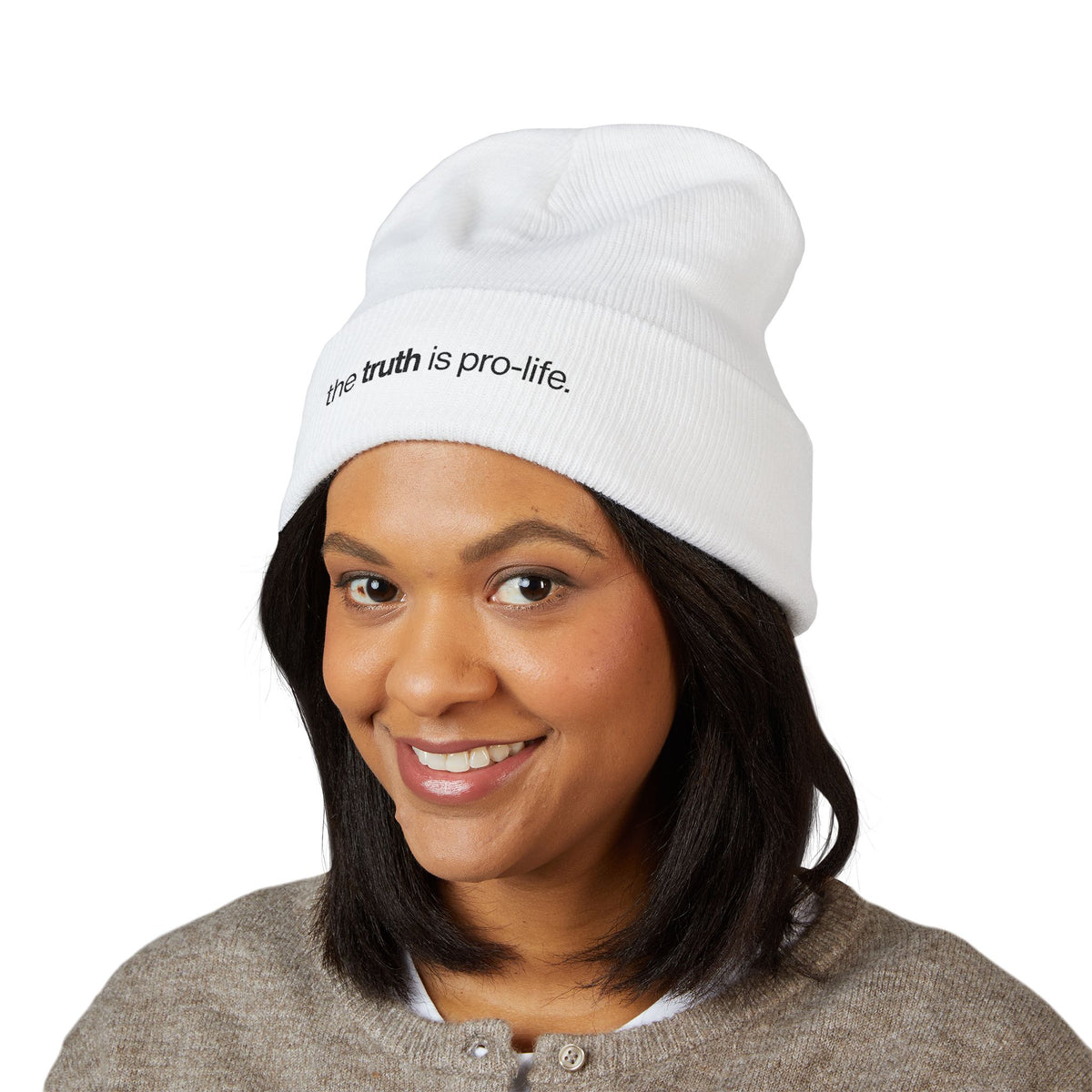 the truth is pro-life - beanie (lighter colors)