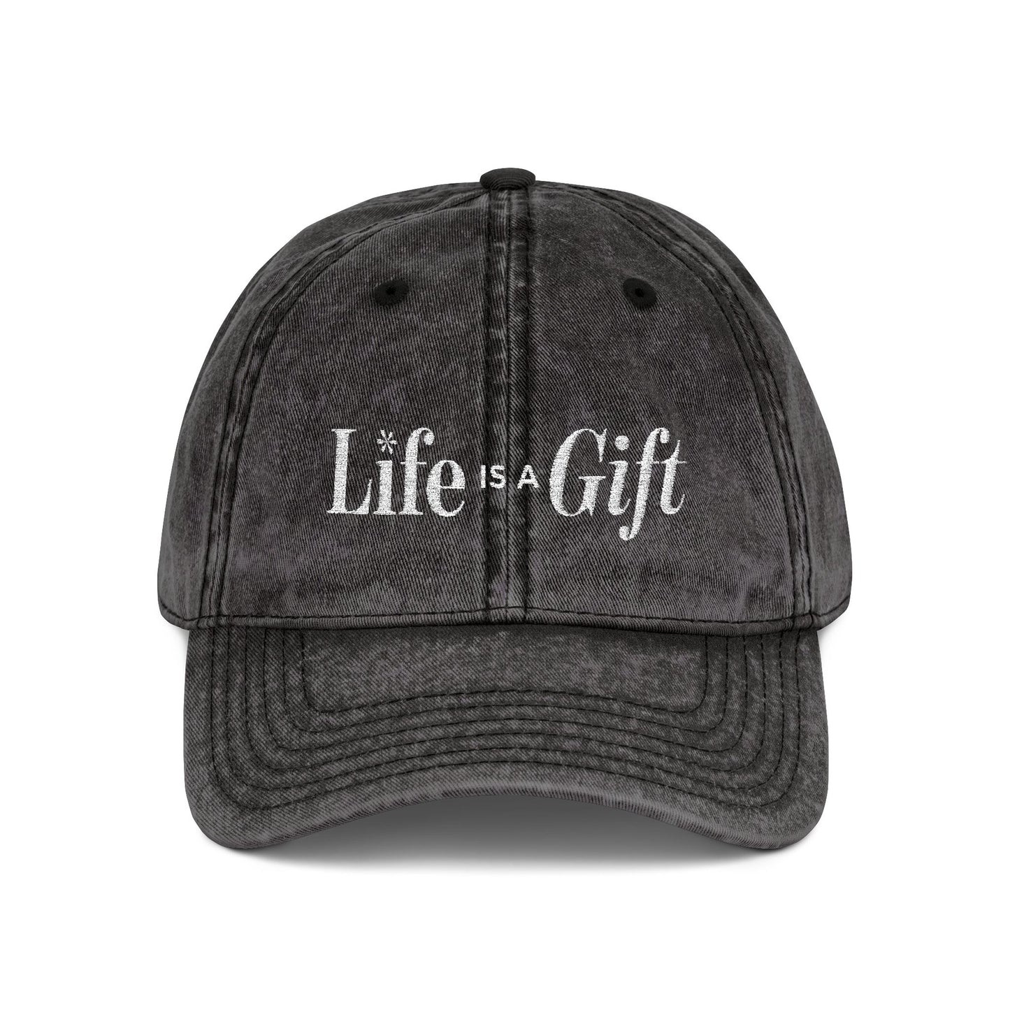 Life is a Gift Vintage Embroidered Hat