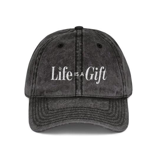 Life is a Gift Vintage Embroidered Hat