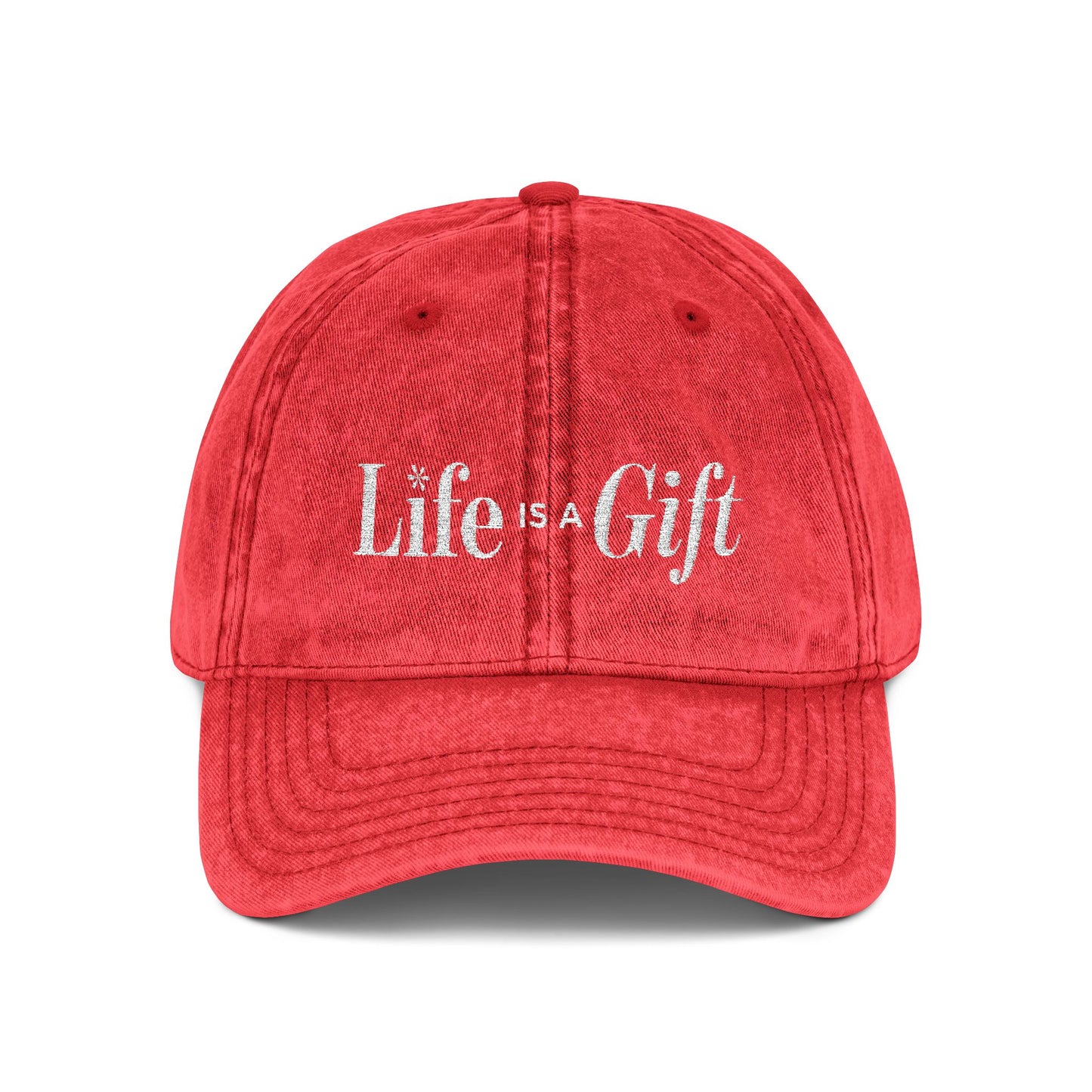 Life is a Gift Vintage Embroidered Hat