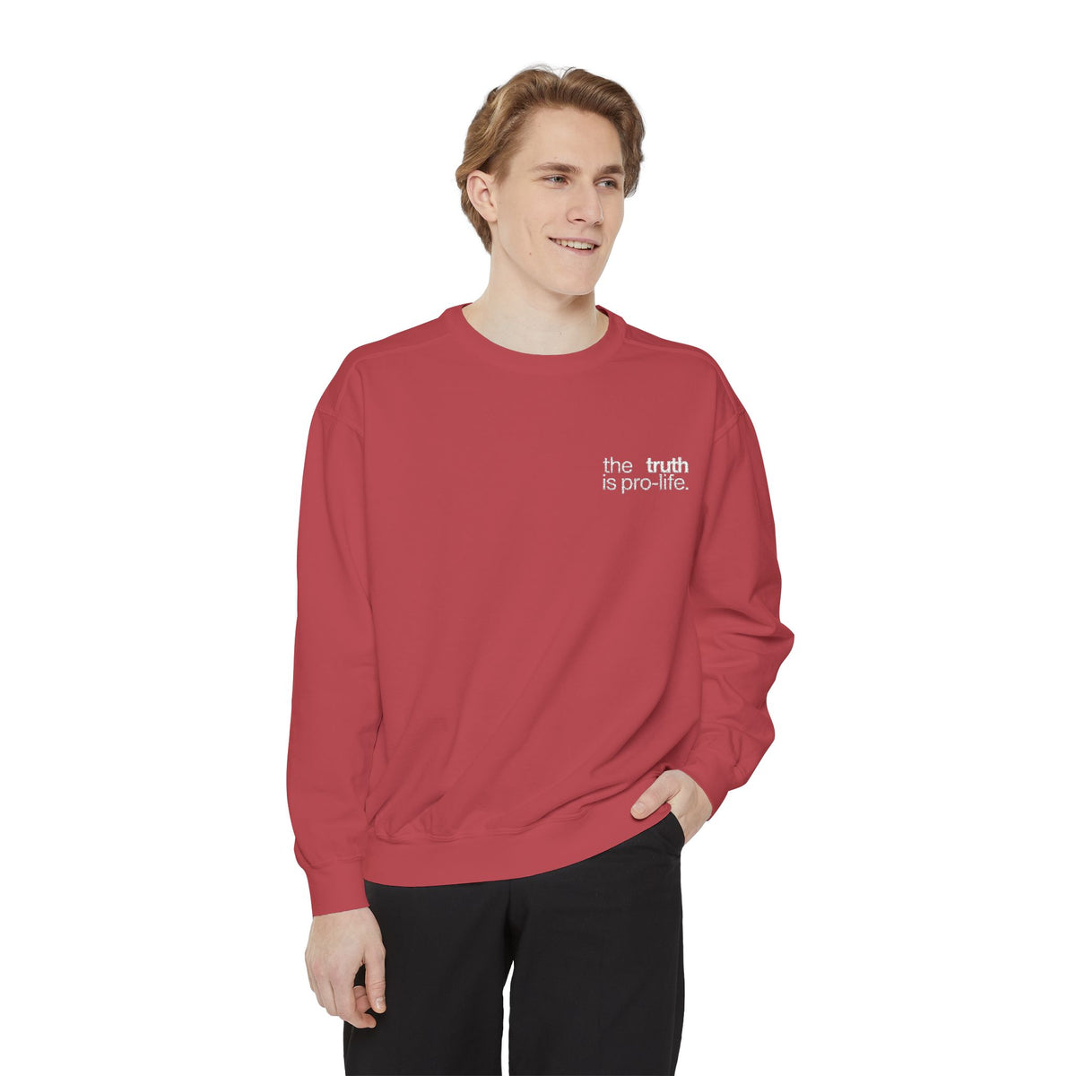 the truth is pro-life - Embroidered Sweatshirt