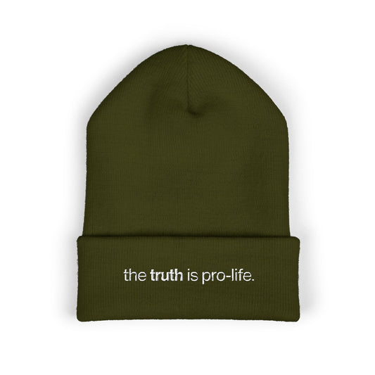 the truth is pro-life beanie (darker colors)
