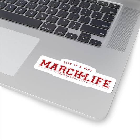 March for Life Collegiate Sticker II White