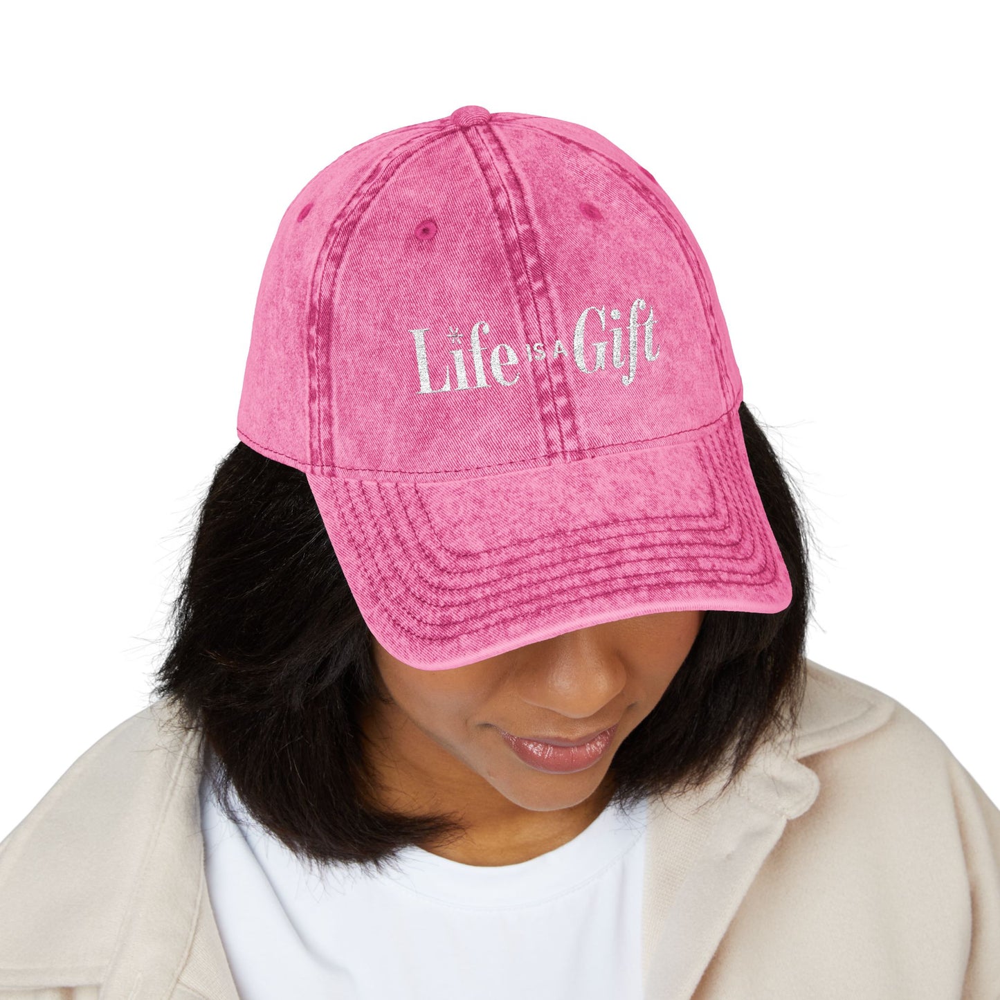 Life is a Gift Vintage Embroidered Hat