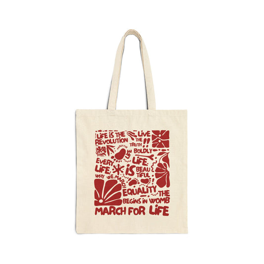 MFL Block Print Canvas Tote Bag