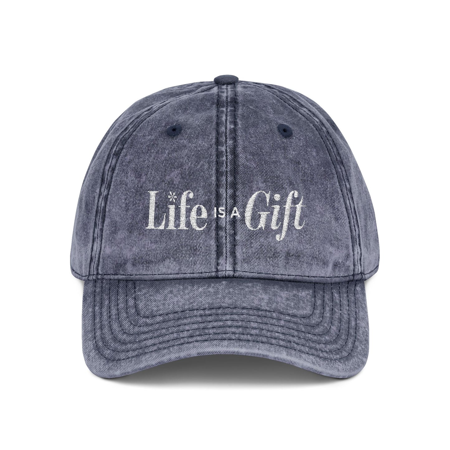 Life is a Gift Vintage Embroidered Hat