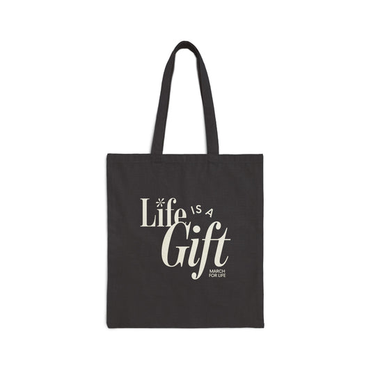 Life is a Gift Canvas Tote Bag