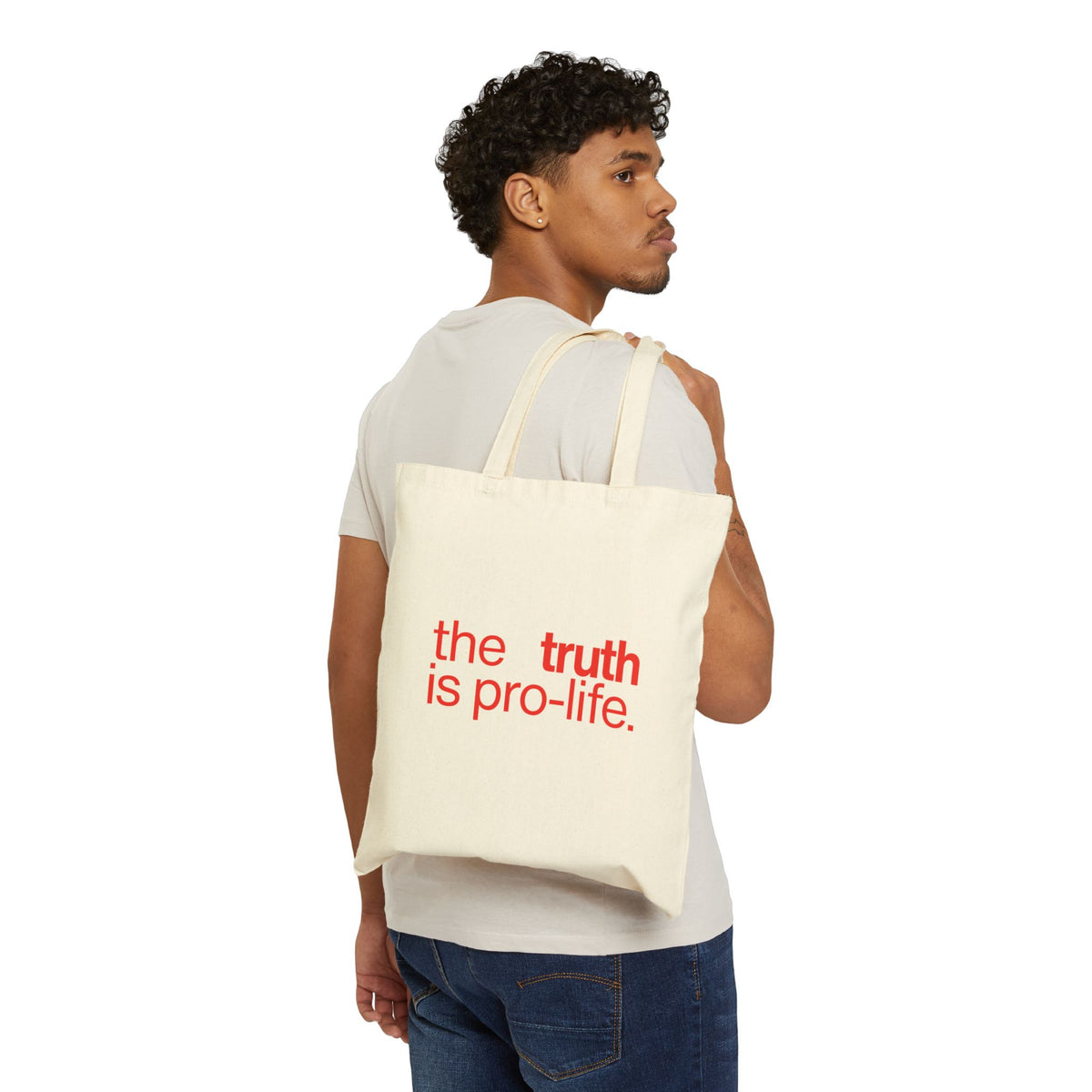 the truth is pro-life - Canvas Grocery Tote