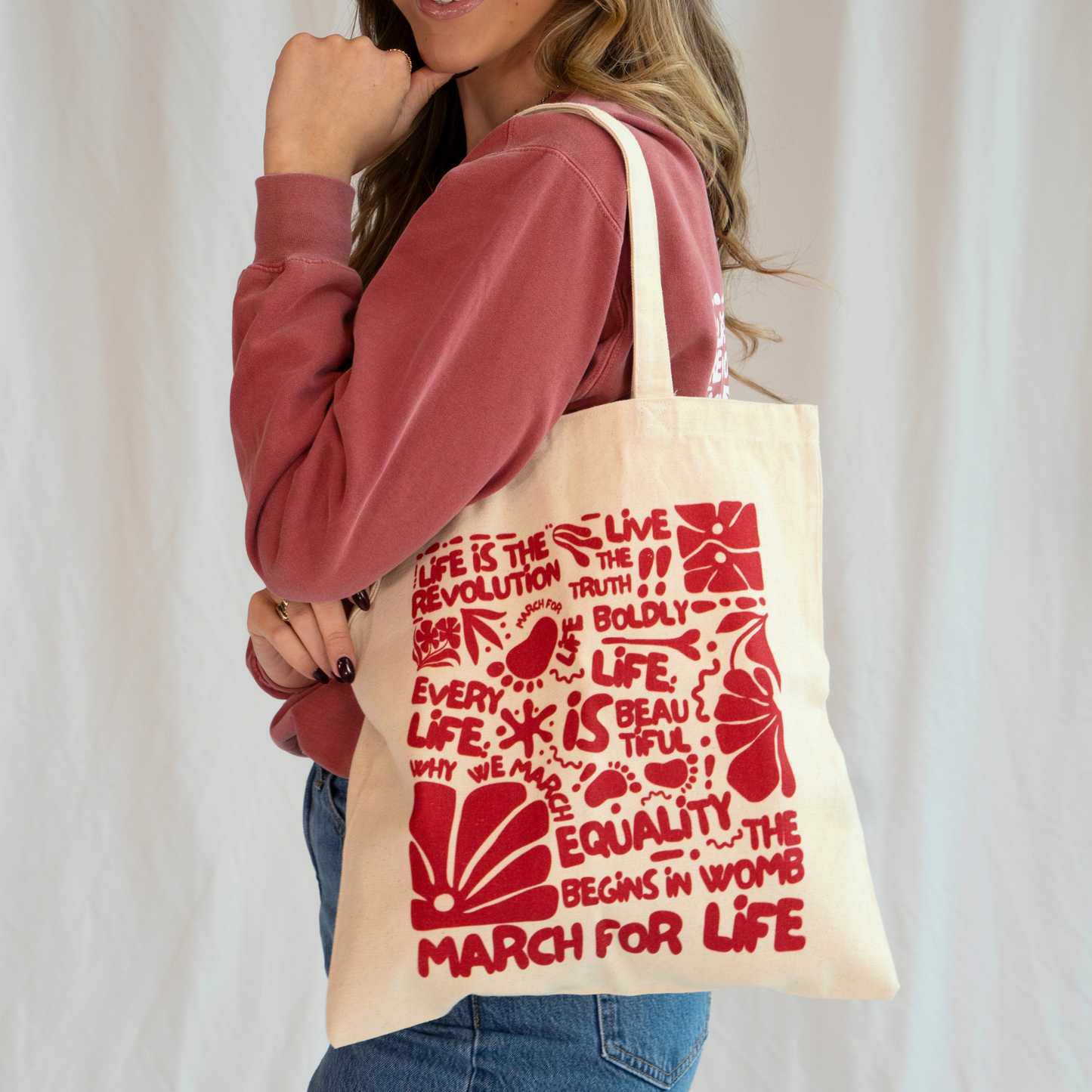 MFL Block Print Canvas Tote Bag
